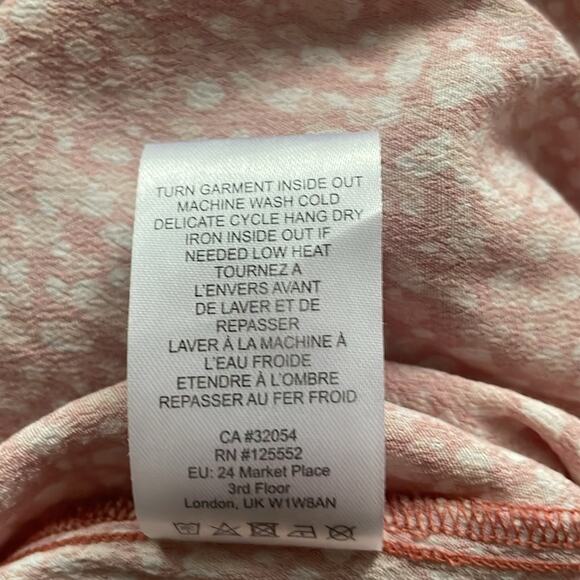 Anthropologie DOLAN Collection Rebecca Smocked Blouse Orange Motif - Picture 15 of 15